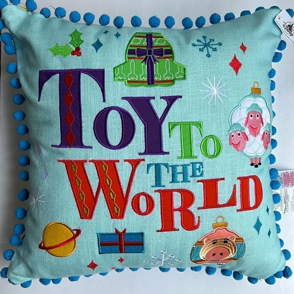 Disney Throw Pillow - Pixar Holiday ''Toy To The World''